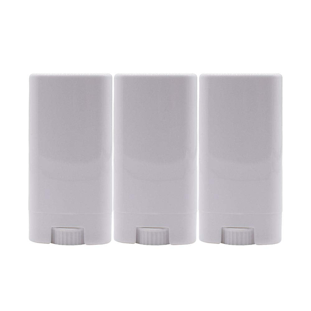 Healthcom 15ml White Plastic Deodorant Containers 0.5 Oz New Empty Oval Lip Balm Tubes for Lipstick Crayon Chapstick DIY Make Your Own Deodorant Beauty and Personal Care Healthcom