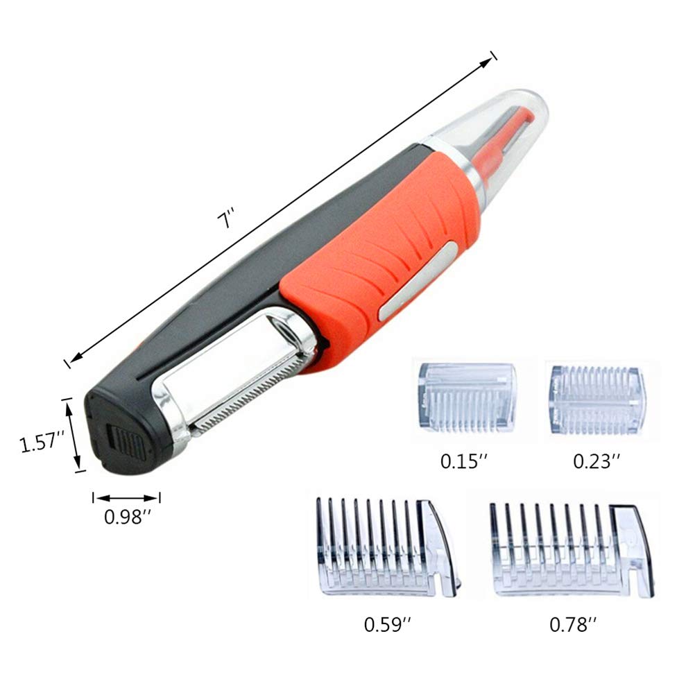 shenruifa Electric Nose Hair Trimmer, Integrated Design, Easy to Grip and Carry, LED Light, Two Comb Attachments, for Nose, Eyebrows, Beard, Beauty and Personal Care shenruifa