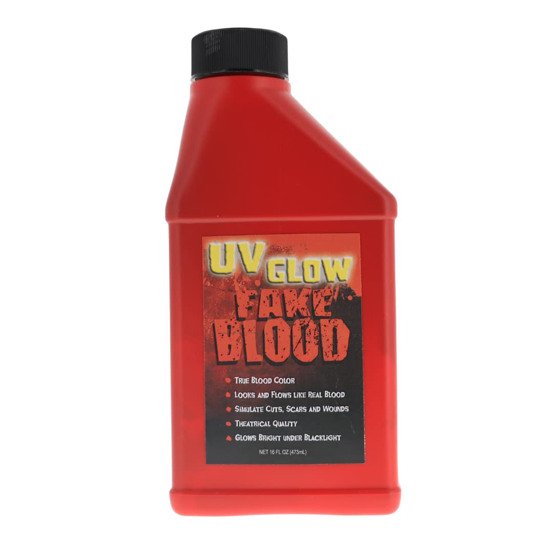 UV GLOW Fake Blood 16 Oz - GLOWS Under Blacklight SHAKE WELL Beauty & Personal Care LLF