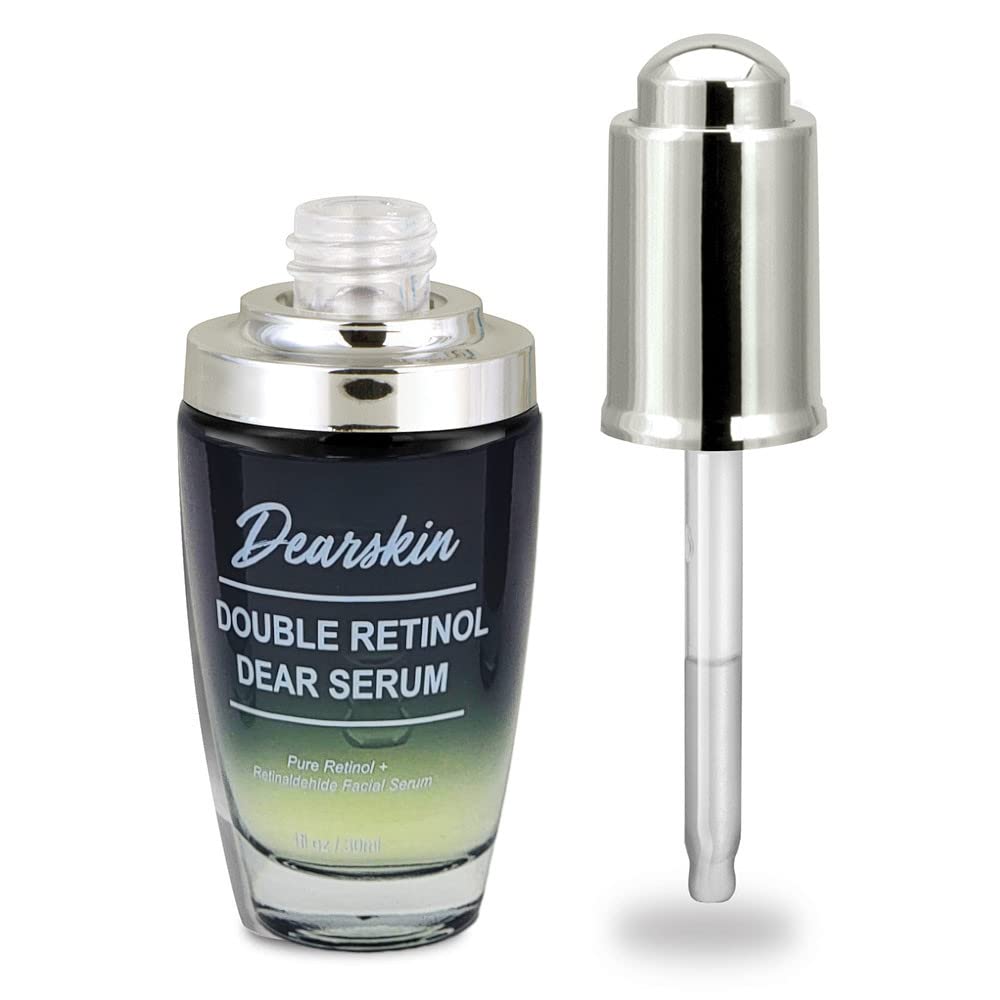 Retinol Serum Double Retinol Dear Serum by Dearskin Retinaldehide 0.1% plus Pure Retinol 0.5% Anti-Aging Powerful Anti-Wrinkle Repair Regenerating Beauty & Personal Care Dearskin