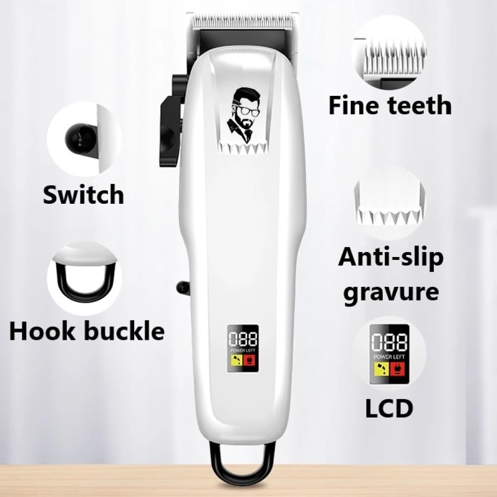 GLESVOWIO Pro Hair Clipper Electric Cut Cordless Trimmer Men Professional Machine Rechargeable Barber Beauty and Personal Care GLESVOWIO
