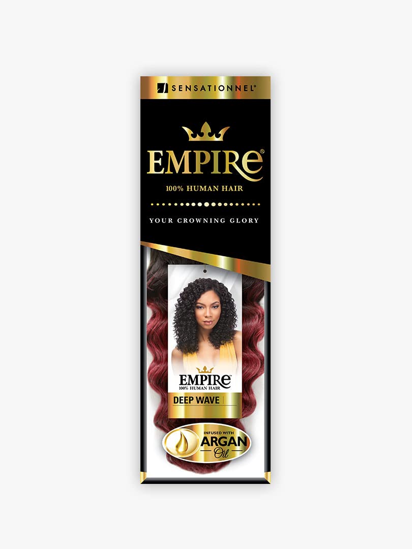 Sensationnel Empire Curly Human Hair-Deep Wave,14 inch, 27 HONEYBLONDE