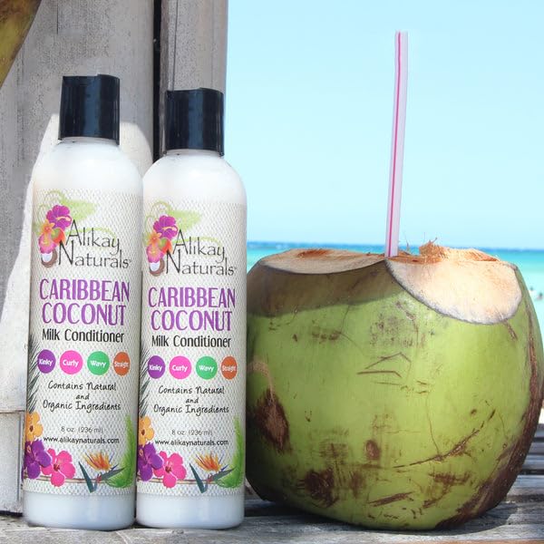 Alikay Naturals Caribbean Coconut Milk Conditioner |Natural Fatty Acids, Coconut Milk & Oil 8 Ounce