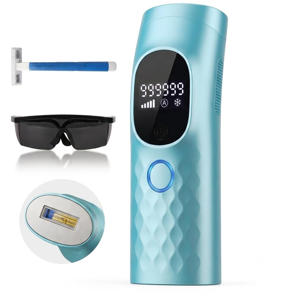 Laser Hair Removal for Women and Men with Shaver Goggles Ice Cooling Painless IPL Hair Removal Device for Body 5 Adjustable Modes 999,999 Flashes Beauty and Personal Care zeusword