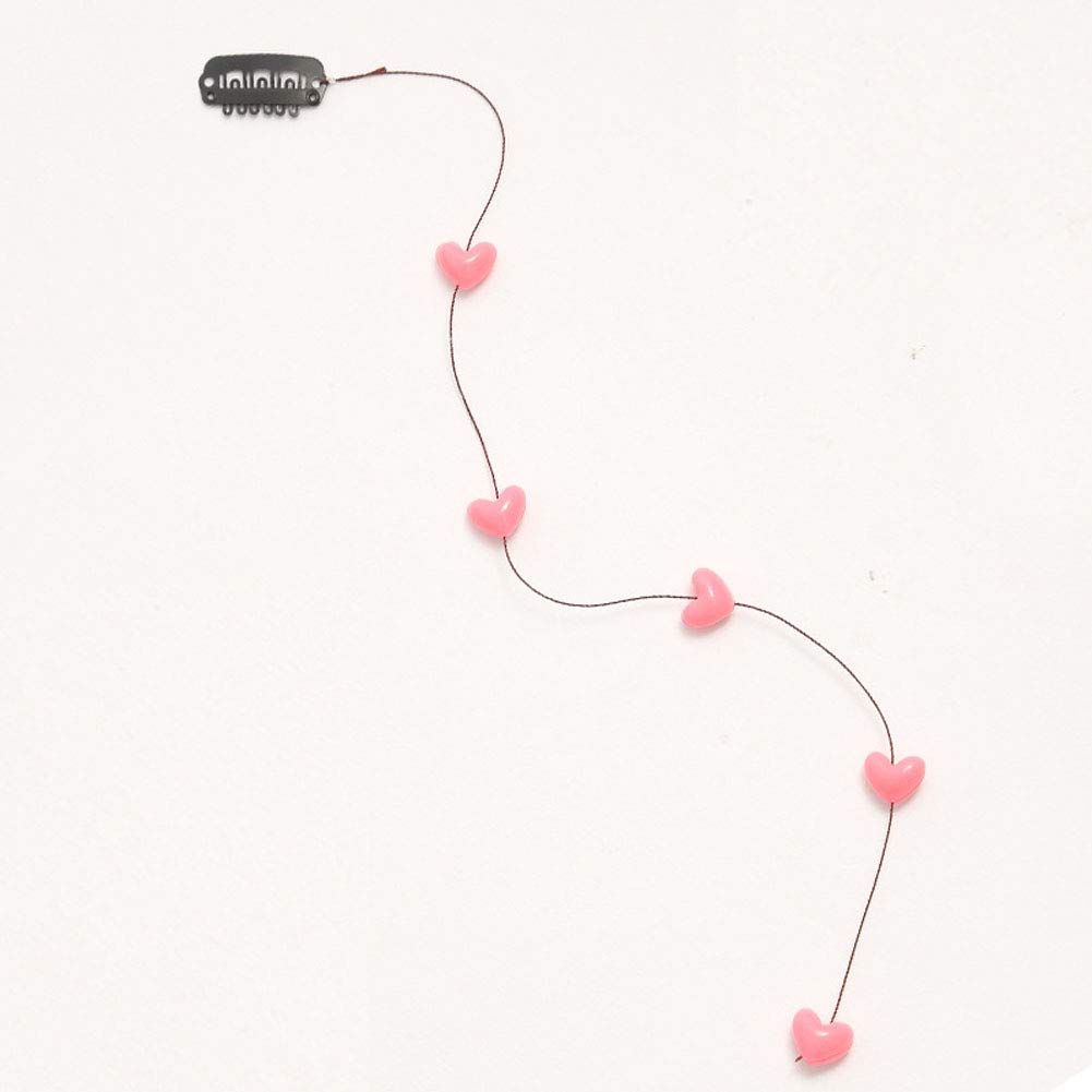 Numblartd Set of 3 Handmade Streamline Hair Extensions Hair Clip Pins with Acrylic Love Heart Bead - DIY Hair Clip Comb Hairpin Headdress Hair Beauty & Personal Care Numblartd