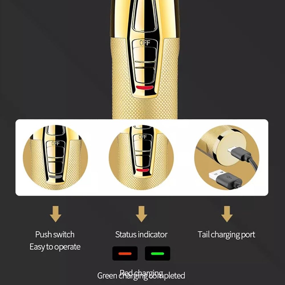 HEYLZBKCF Mens Hair Clippers Clipper Professional Finish Cutting Machine Beard Trimmer 0mm Skin Cut Electric Cutter Rechargeable Beauty and Personal Care HEYLZBKCF