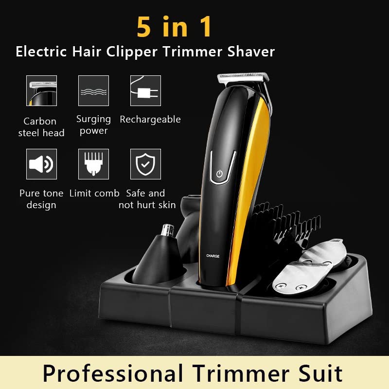 GLESVOWIO Pro Hair Clipper Men's Precision Hair Trimmer Hair Clipper Shaver Body Groomer Beard Stubble Trimer Face Shaving Machine Head Trimming Kit Beauty and Personal Care GLESVOWIO
