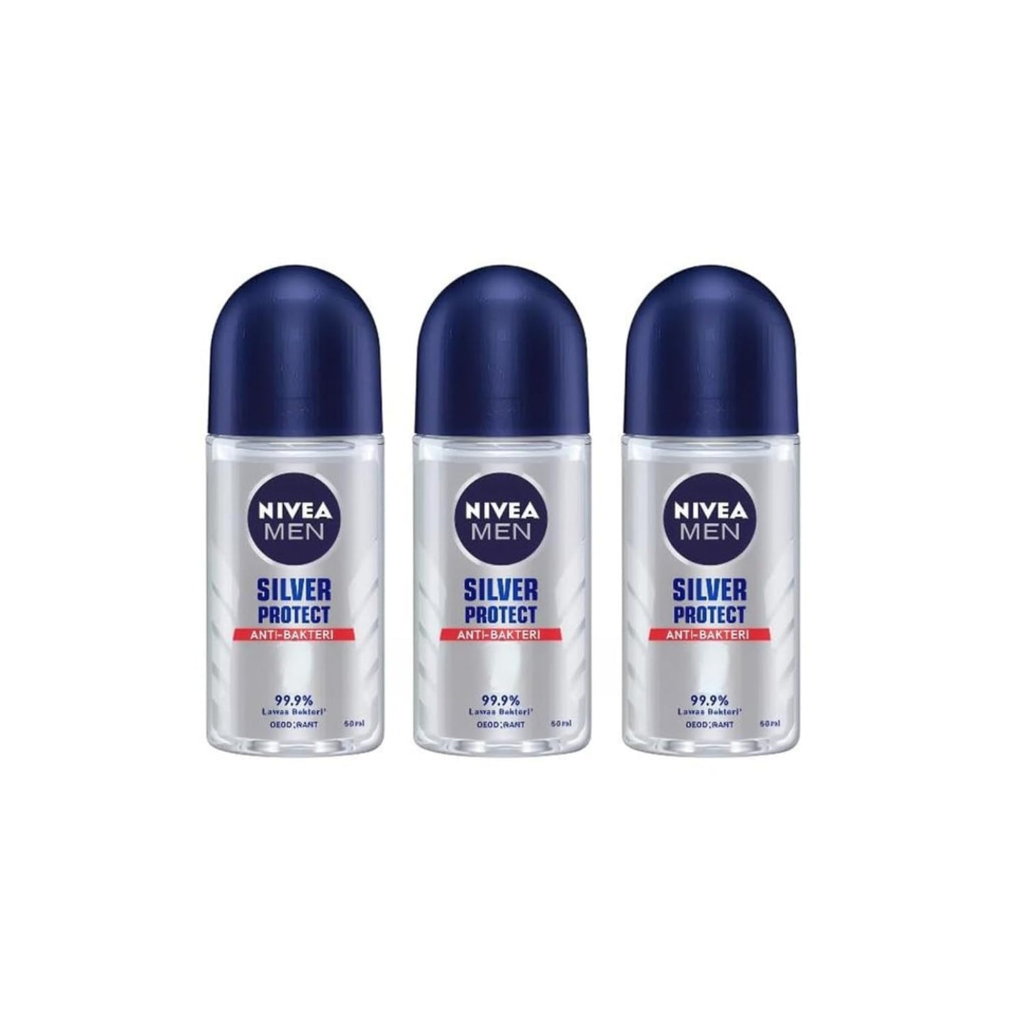 Nivea Men Silver Protect Roll-On Deodorant - 1.69 fl oz - Pack of 3 Beauty and Personal Care NIVEA