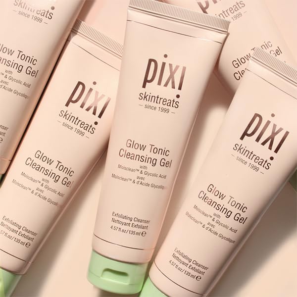 Pixi Glow Tonic Cleansing Gel | Glycolic Acid Facial Cleanser | Gently Exfoliates, Tones & Energizes Skin | With Ginseng, Aloe & Horse Chestnut | 4.57 Beauty & Personal Care Pixi