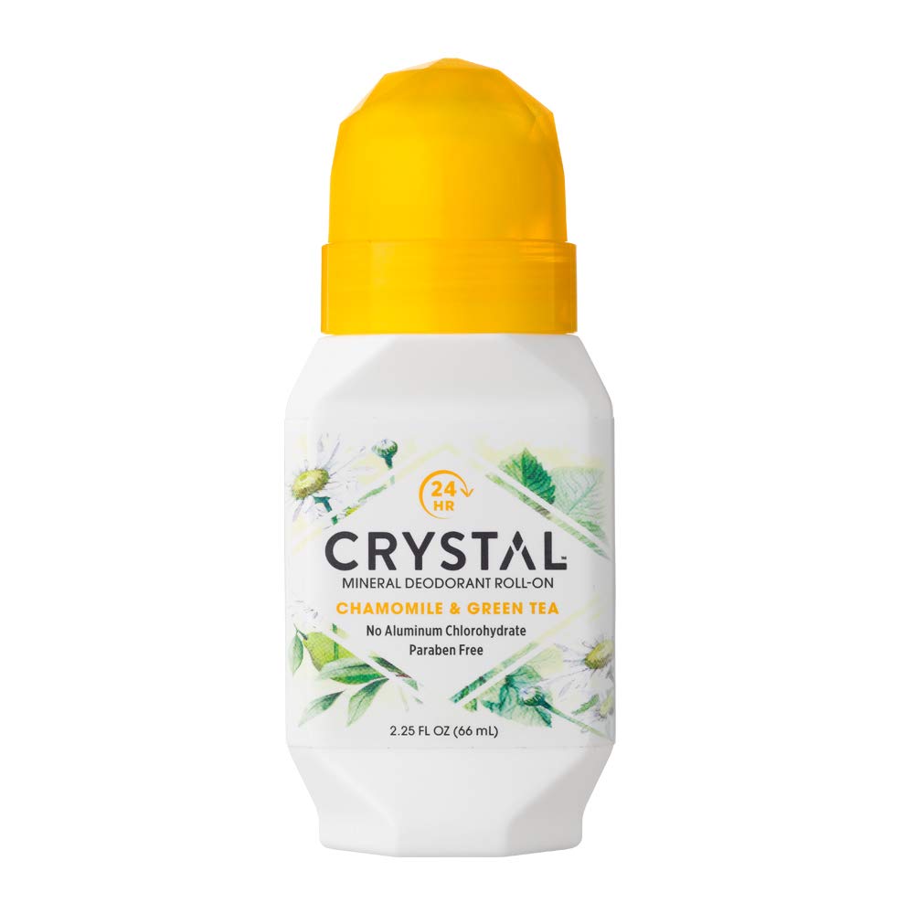 Crystal Mineral Deodorant Roll-On, Chamomile & Green Tea, 2.25 fl oz (Pack of 12) Beauty and Personal Care Crystal Essence