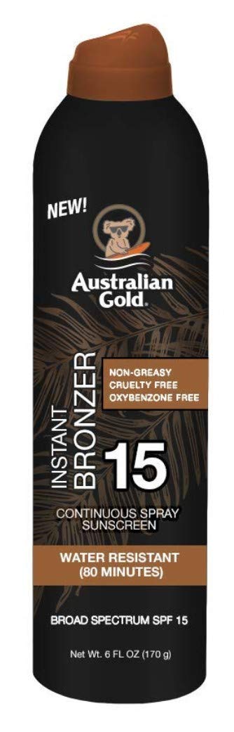 Australian Gold Continuous SPF#15 Spray 6 Ounce with Bronzer (Pack of 6) Beauty & Personal Care Australian Gold