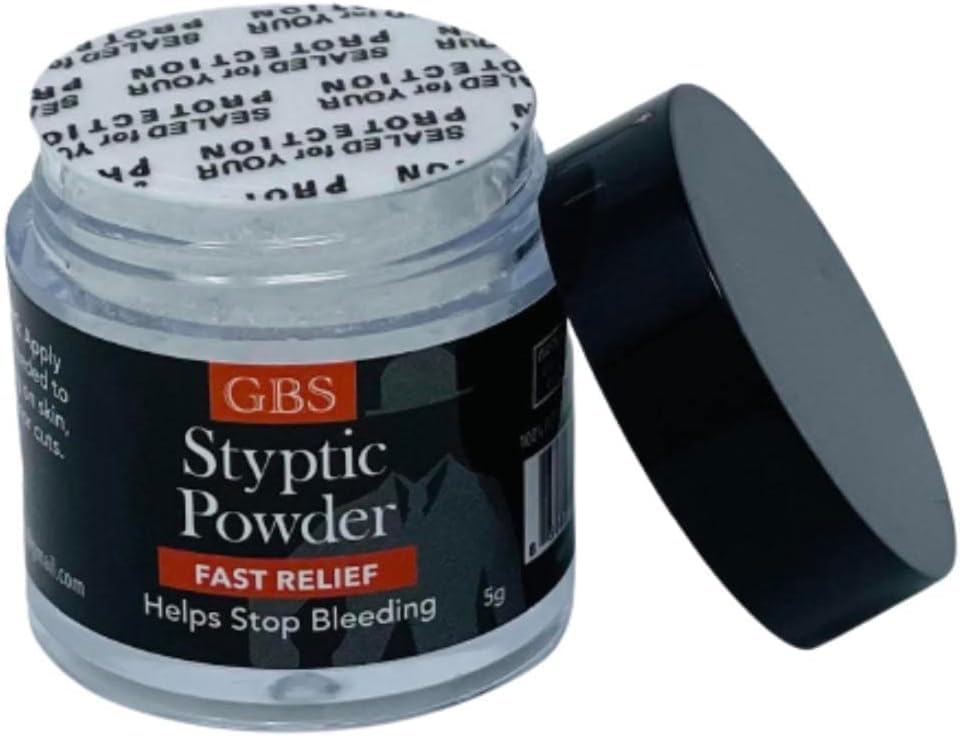 GENTS Styptic Powder Jar for Nicks and Cuts Stops Bleeding Instantly Relief Face Neck Soothes Skin and Pore After Shave, Pack of 18 Double Edge Safety Beauty and Personal Care G.B.S