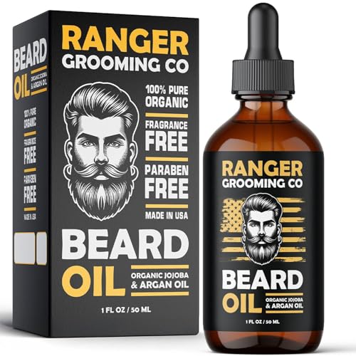Leven Rose Ranger Grooming Unscented Beard Oil for Men - Organic Jojoba & Argan Oil - Fragrance Free - Made in USA - 1 FL OZ / 30 ML Beauty & Personal Care Leven Rose