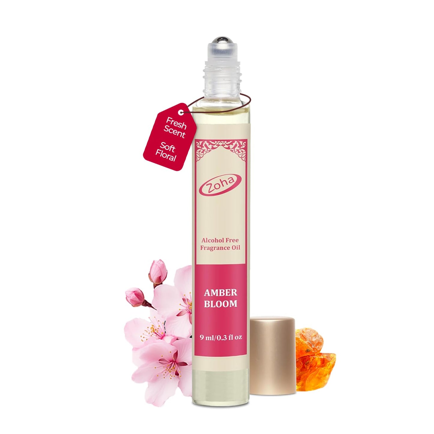 Zoha Amber Bloom | Roll on Perfumes for Women & Men | Alcohol-free Amber Perfume Oil | Travel Size Long Lasting Fragrance | 9ml Roller Beauty & Personal Care Zoha
