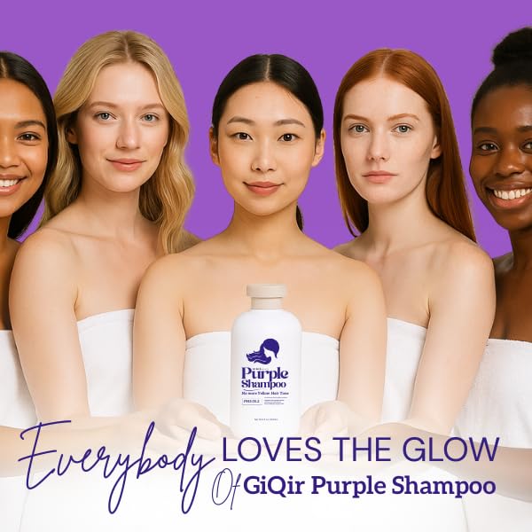 GiQir Beauty Purple Shampoo and Hair Mask Set, No More Yellow Hair Tone, Anti-Fading, 16.9 fl oz, 500mL, PH5.05.2 Beauty & Personal Care GiQir Beauty