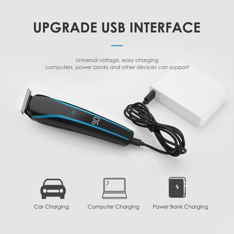 GLESVOWIO Hair Clippers for Men 6 in 1 Electric Trimmer Full Body Clipper Set USB Charging Nose Beard Cutter Machine Beauty and Personal Care GLESVOWIO