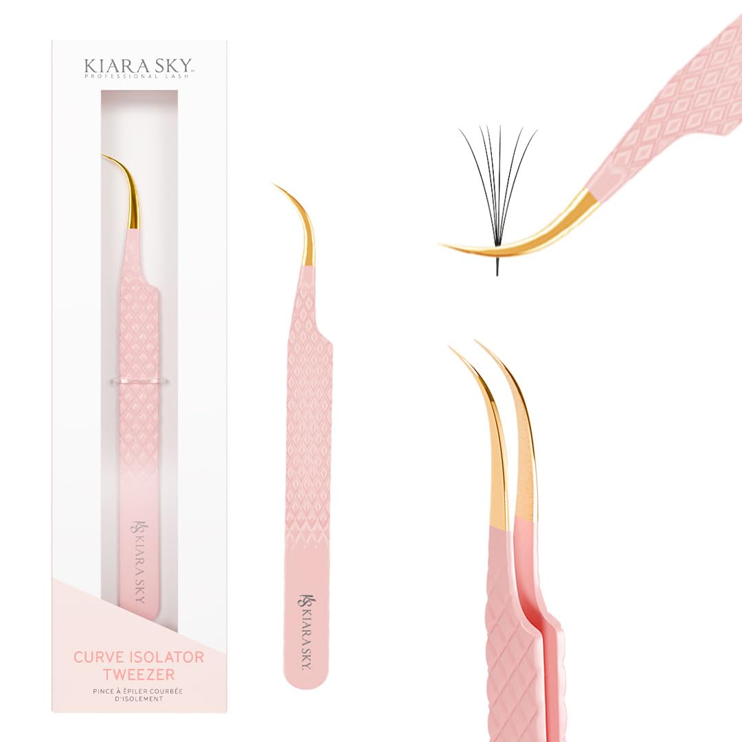 KIARA SKY LASH Tweezer for Eyelash Extensions - Precision Fiber Tip Grip - Volume, Mega Volume, and Lash Removal Fills - Comfortable Ergonomic Design Beauty and Personal Care KIARA SKY