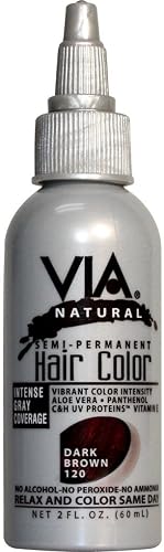 Via Natural Semi-Permanent Hair Color, Dark Brown #120, 2 oz Beauty & Personal Care Via Natural