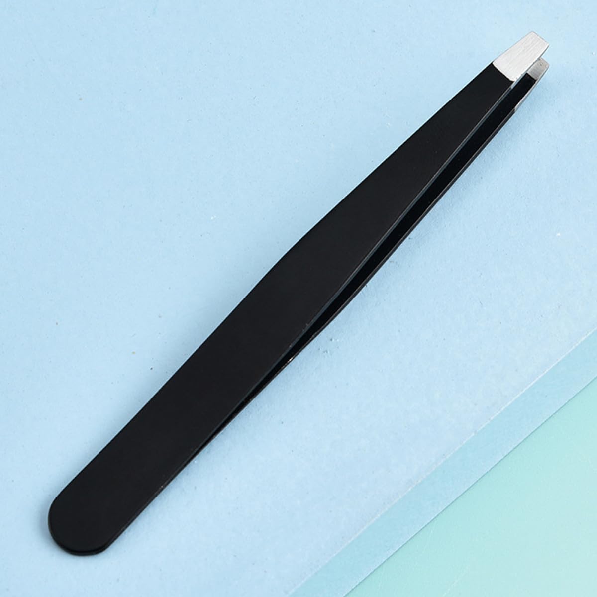 LALADEFIEE 4pcs Stainless Steel Black Eyebrow Tweezers Set 1.2mm Precision Flat Slant Point and Knife Tip for Facial Hair Removal and Eyelash Beauty and Personal Care LALADEFIEE