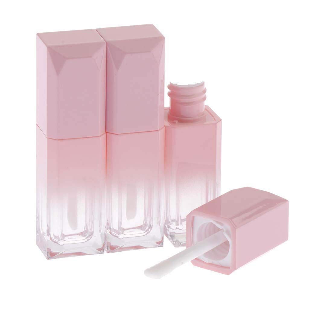 Healthcom 10Pcs 5ml Gradient Pink Empty Lip Gloss Tubes Plastic Mini Refillable Lip Balm Lipstick Bottle Lip Glaze Tube with Wand Travel Pipe Vials Beauty & Personal Care Healthcom