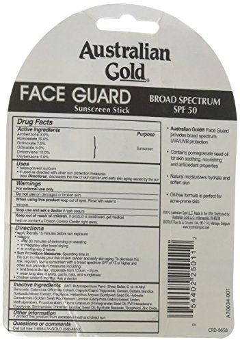Australian Gold Face Guard Sunscreen Stick SPF 50+ 0.50 oz Beauty & Personal Care Australian Gold