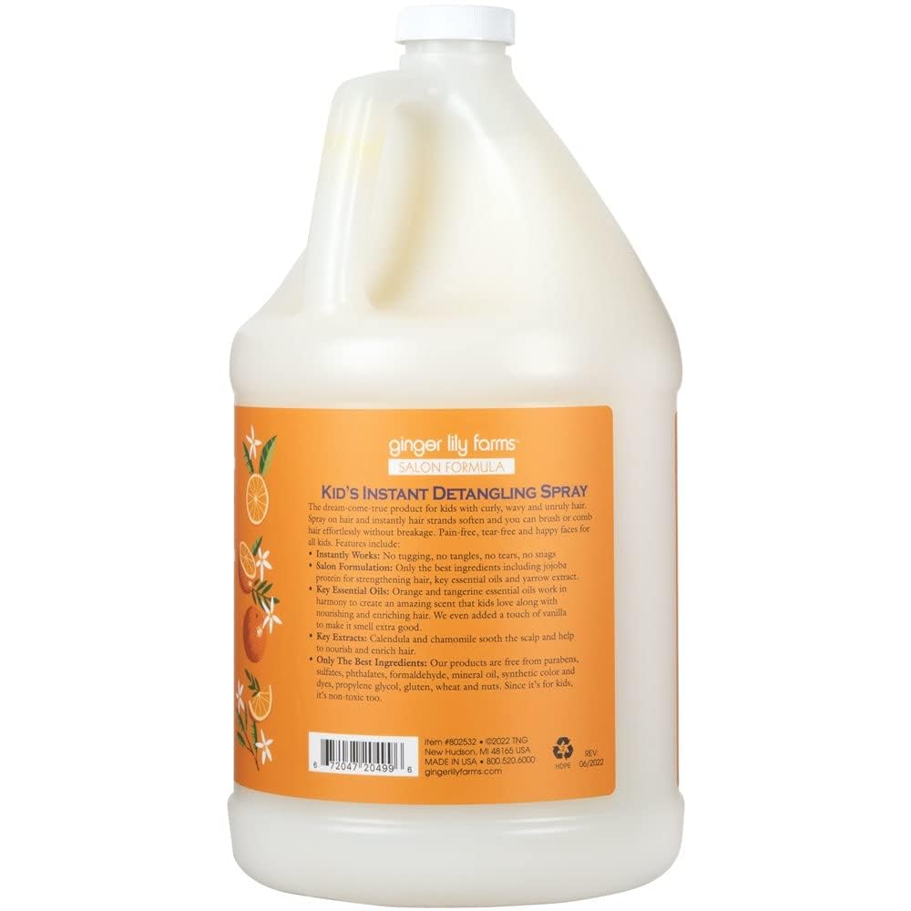 Ginger Lily Farms Salon Formula Kid's Instant Detangling Spray Refill, Hair Detangler Spray for Kids, 100% Vegan & Cruelty-Free, 1 Gallon (128 fl oz) Beauty & Personal Care Ginger Lily Farms