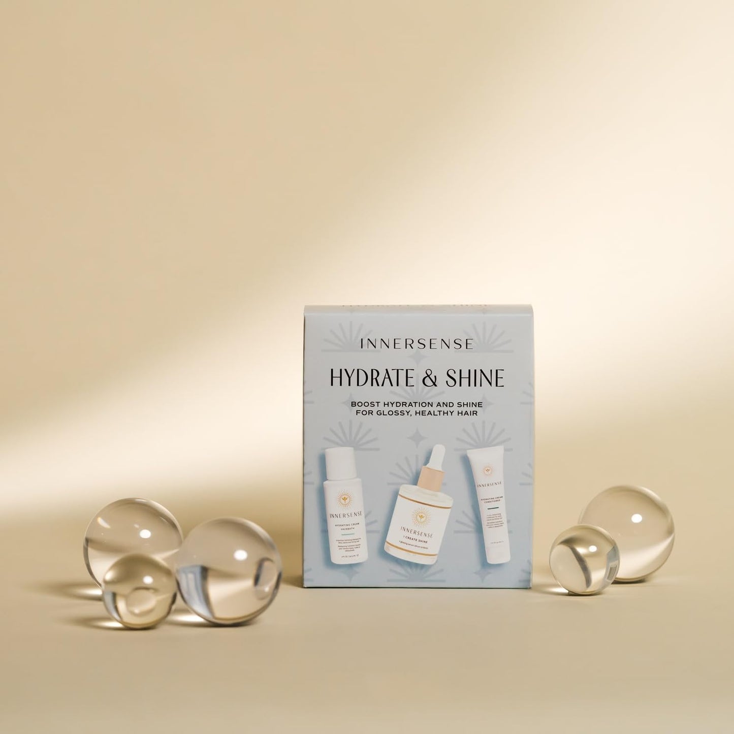 INNERSENSE Organic Beauty - Hydrate & Shine Set | I Create Shine, Hydrating Cream Hairbath, Hydrating Cream Conditioner | Non-Toxic, Cruelty-Free Beauty & Personal Care INNERSENSE