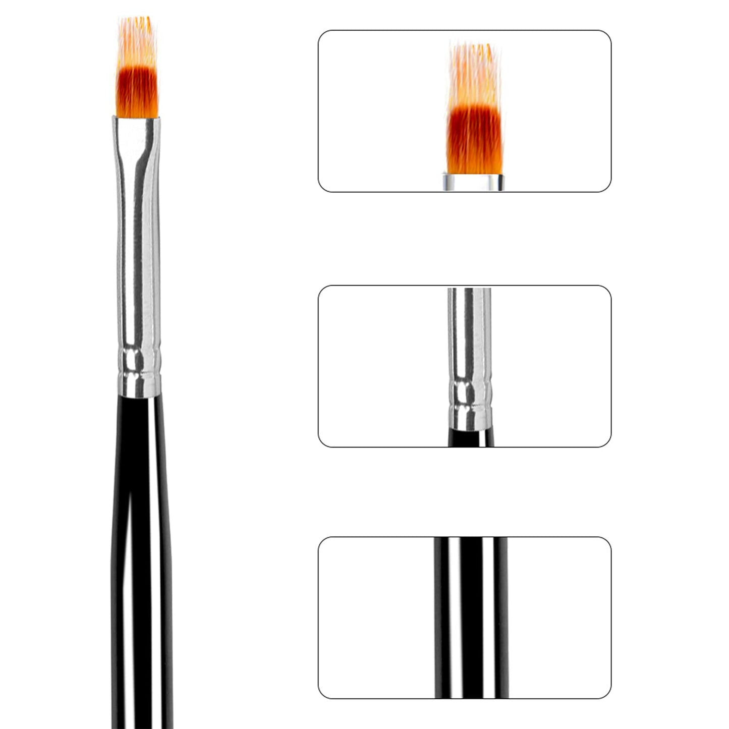 BQAN 2 Pc Nail Ombre Brush Pro Nail Art Tools, UV Gel Nail Art Painting Brush With Wood Handle Beauty & Personal Care BQAN