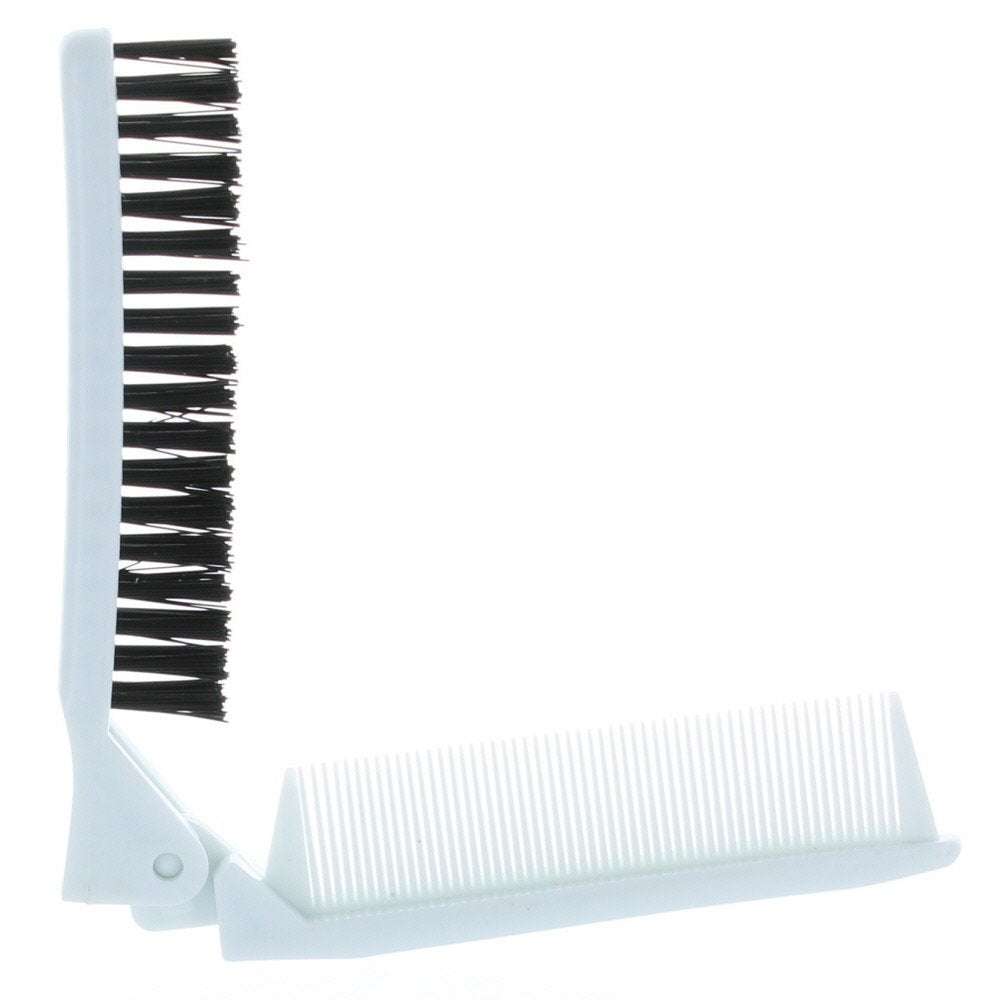Folding Compact Travel Pocket HAIR BRUSH/COMB, 1 Red 1 White by Le Salon Beauty & Personal Care Le Salon