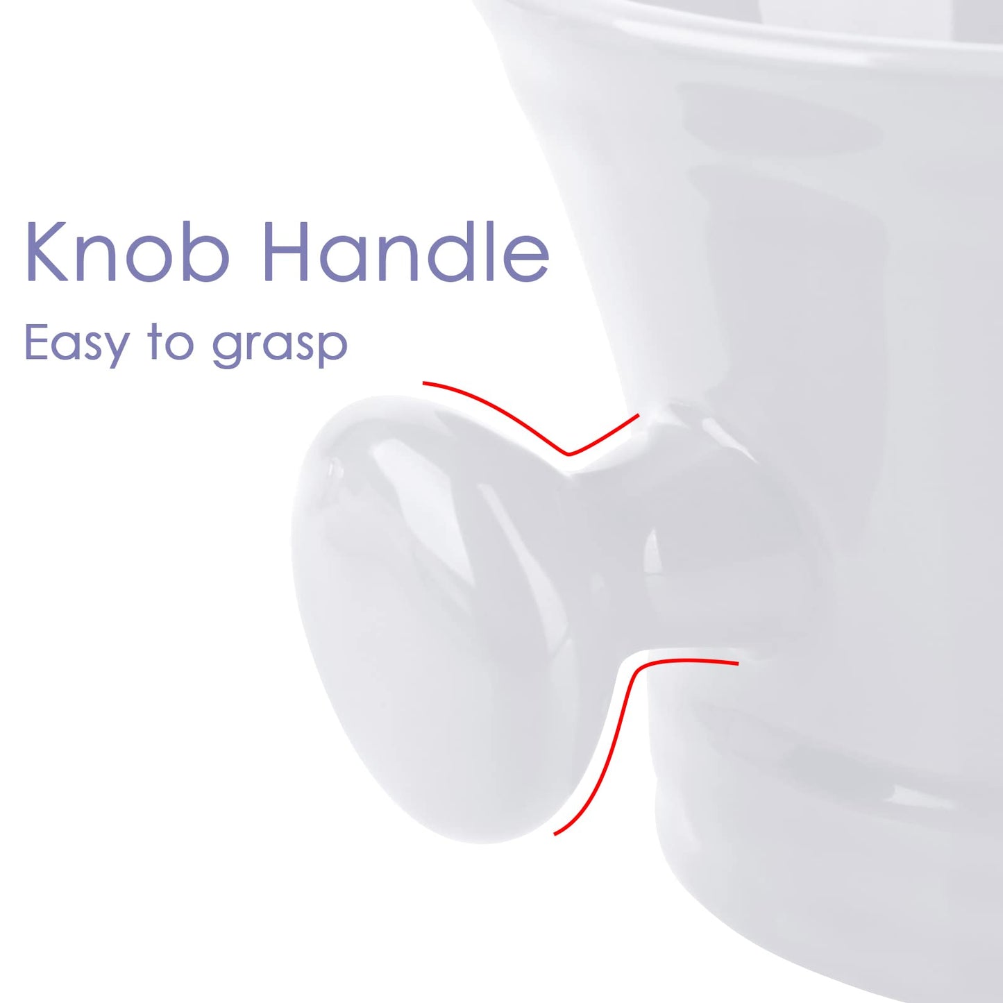 Linkidea Large Ceramic Shaving Mug with Handle, Deep Lather Bowl for Men Wet Shaving, Heavy Duty Shave Soap Cup for Brush Lathering (White) Beauty and Personal Care Linkidea