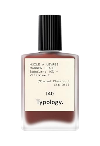 Typology T40 Glazed Chestnut Lip Oil, Moisturizing with 10% Squalane and Vitamin E Beauty & Personal Care Typology