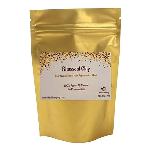 Rhassoul Clay (Ghassoul Clay) 1/2 Lb - Detoxifying and Rejuvenating clay - Moroccan Lava clay - Great for hair - DIY natural facial - Great for making Beauty & Personal Care SAAQIN