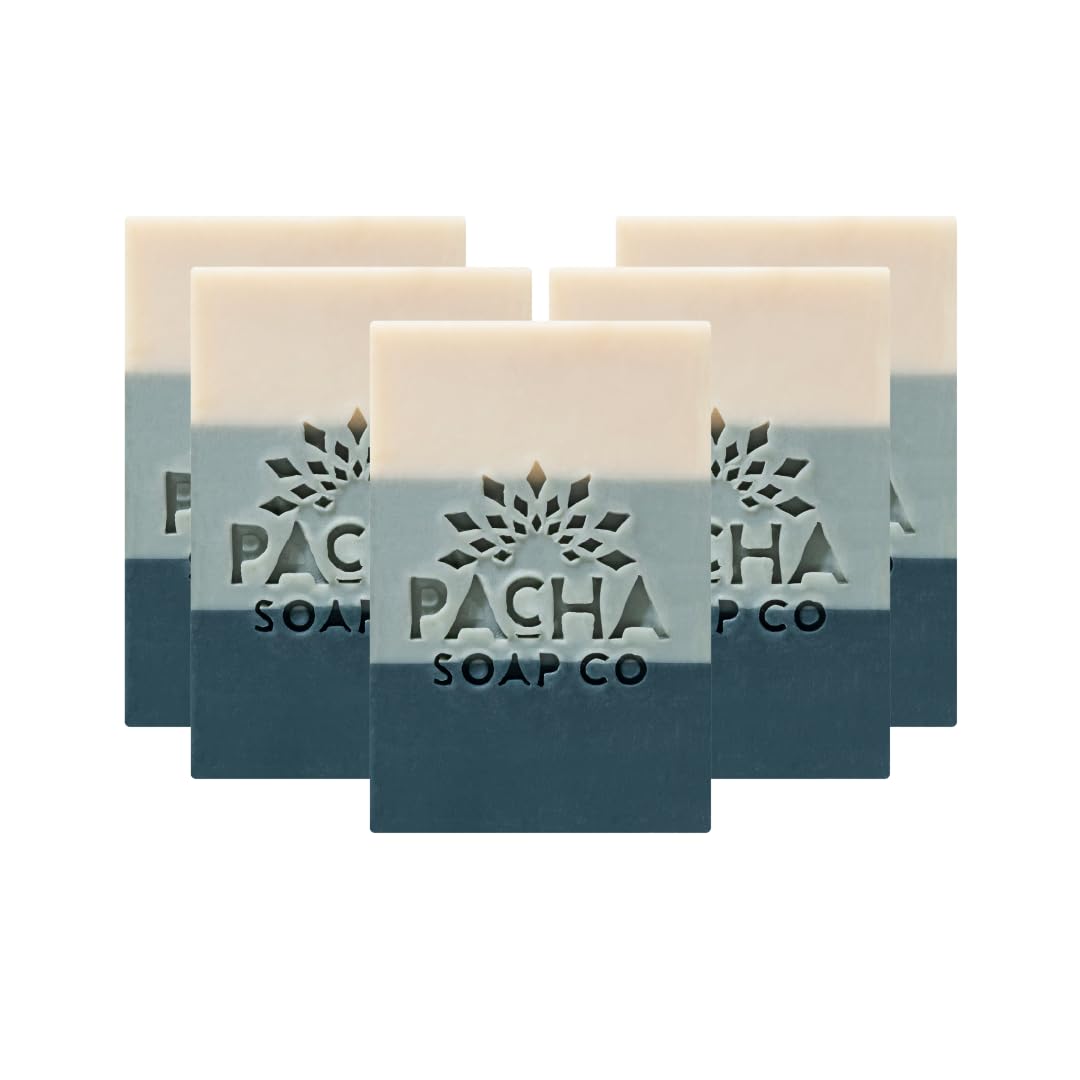 Pacha Soap Co. Bar Soap - Salt & Moss Scent, Handcrafted, Hydrating & Moisturizing Natural Soap with Soothing Essential Oils, Premium Face, Hand Beauty & Personal Care Pacha Soap Co