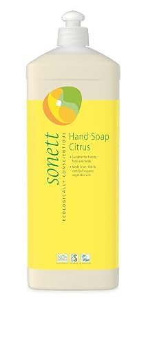 Sonett Organic Hand Soap Citrus 1 Litre Body Care Suitable for Hands, Face and Body (1 Count) Certified Organically Grown Beauty & Personal Care Sonett