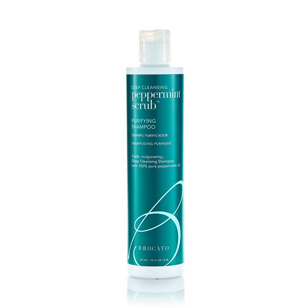 Brocato Peppermint Scrub Purifying Shampoo, Deep Cleansing, 10 Oz. | Fresh, Invigorating, & Lightweight with Pure Peppermint Oil | Ideal for Oily Beauty & Personal Care Brocato