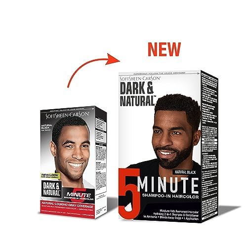 SoftSheen-Carson Dark & Natural Hair Color for Men 5 Minutes, Natural Looking Gray Coverage for Up To 6 Weeks, Shampoo-in Permanent Hair Dye, Ammonia Beauty & Personal Care SoftSheen