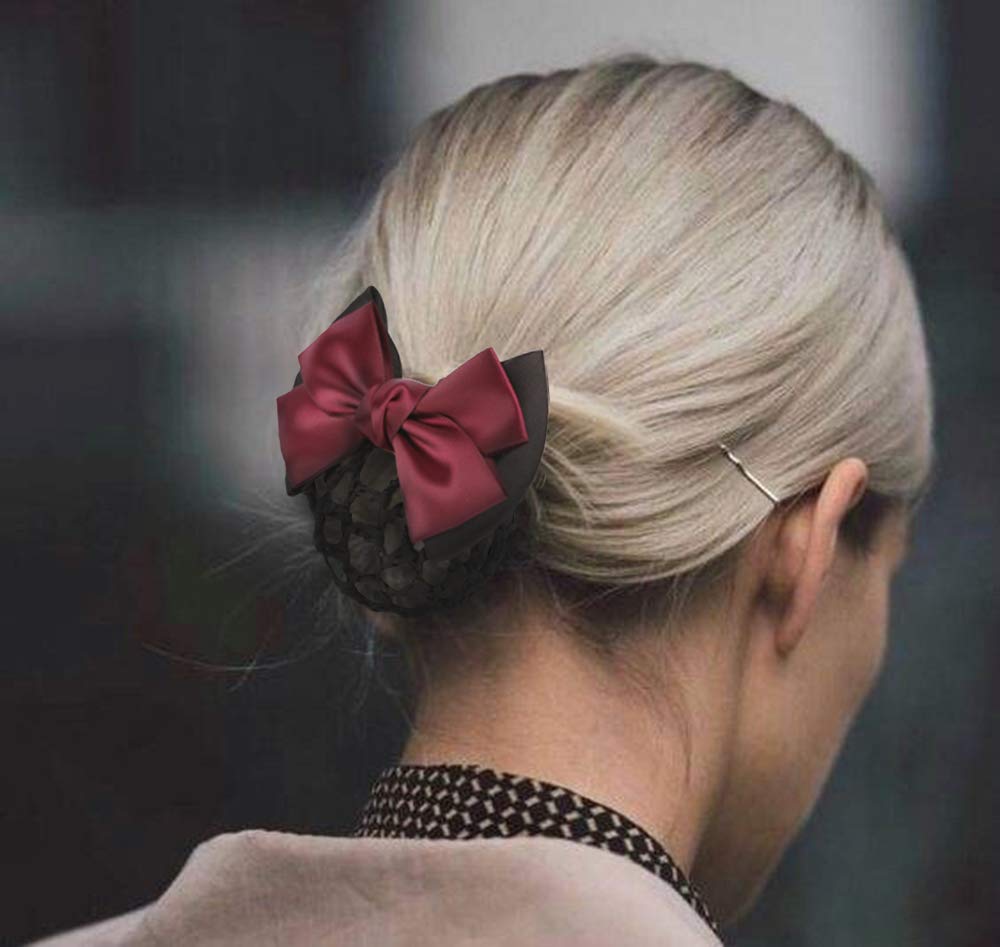 Driew Hair Clip, 6 Pcs Hair Net with Bow Hair Snoods for Women, Velvet, Polyester, Metal Beauty & Personal Care driew