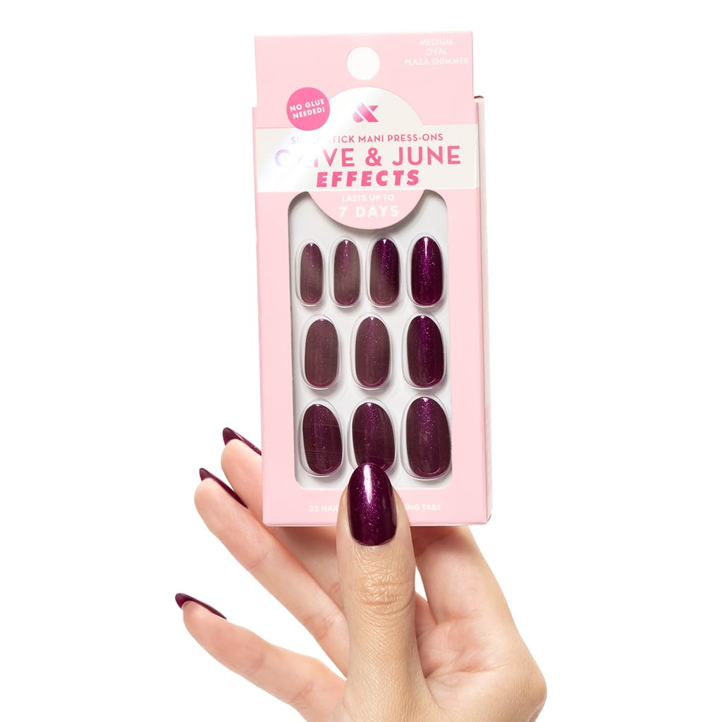 Olive & June Effects Super Stick Press-On Nails, Plaza Shimmer