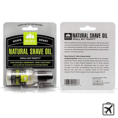 Pacific Shaving Company Natural Shaving Oil - Eliminates Cuts, Nicks, Razor Burn, Soothes & Moisturizes Skin, Reduces Irritation, with Natural… Beauty & Personal Care Pacific Shaving Company