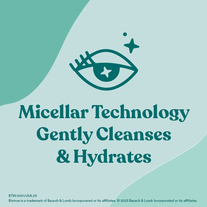 Biotrue Micellar Eyelid Cleansing Wipes, Fragrance-Free Eyelid Care for Dry, Irritated Eyes, Gently Cleanses, Hydrates & Soothes Eyelids, Moisturizing Beauty & Personal Care Biotrue