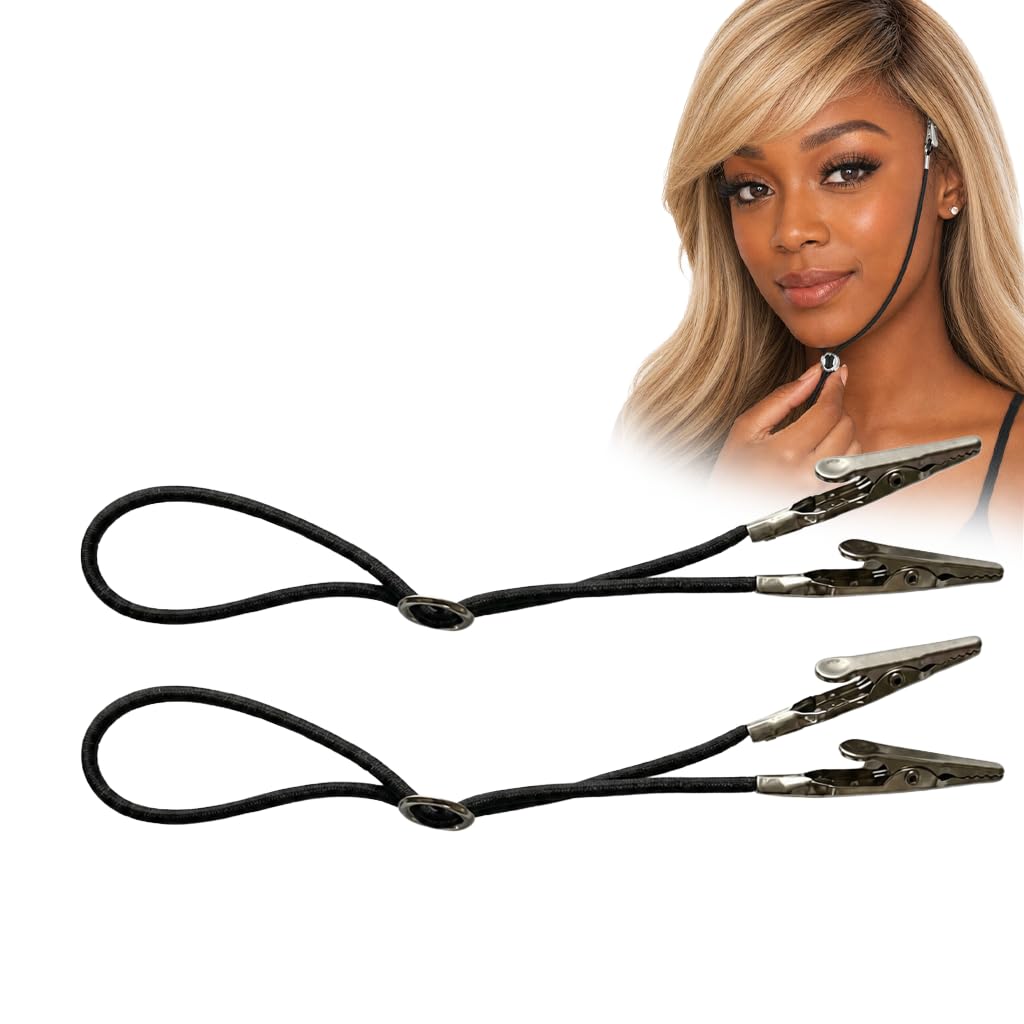 Wig Chin Strap with Strong Grip for Styling, Cutting & Brushing, 2 Pack