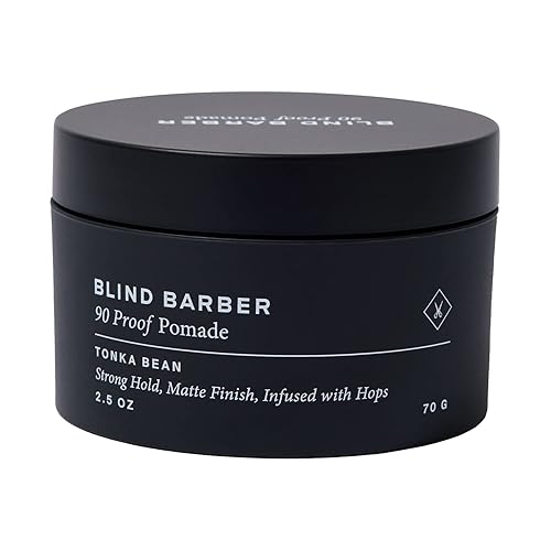 Blind Barber 90 Proof Hair Pomade for Men - Strong Hold, Natural Finish - Water-Based, Matte Pomade for Men with Hops & Tonka Bean - Free of Greasy Beauty & Personal Care Blind Barber