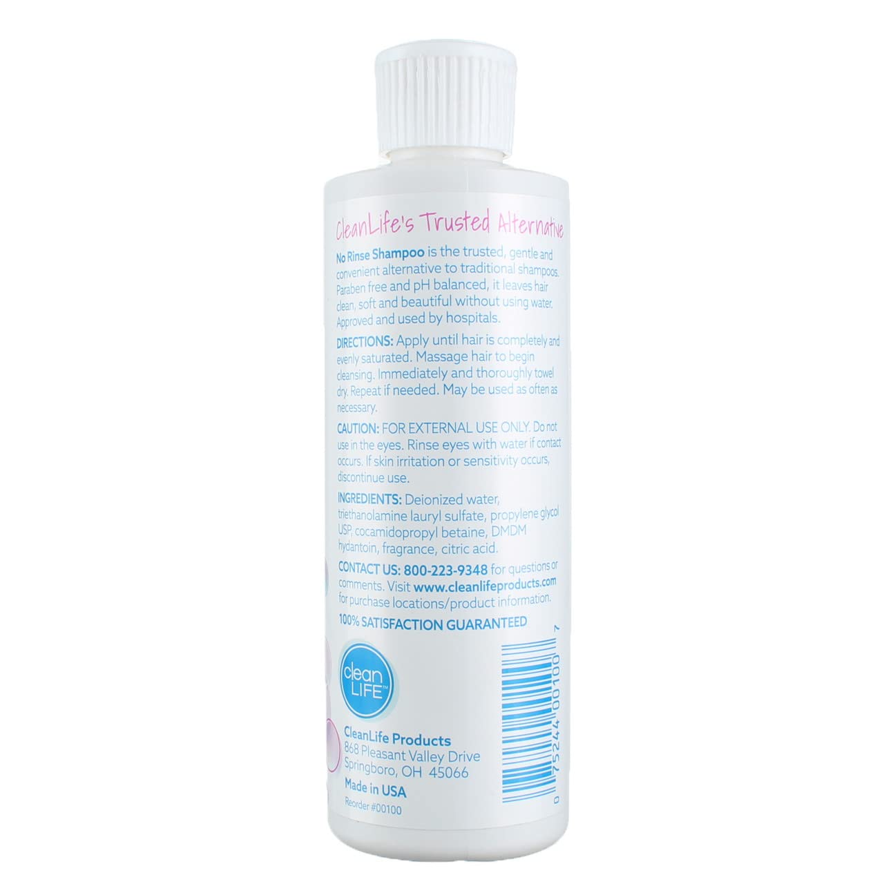 No-Rinse Shampoo, 8 fl oz - Leaves Hair Fresh, Clean and Odor-Free, Rinse-Free Formula Beauty & Personal Care No-Rinse