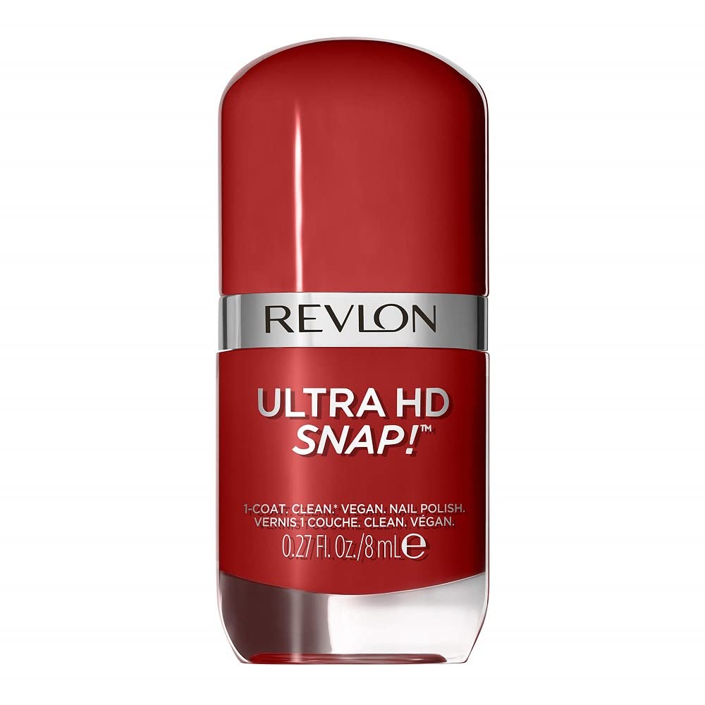 REVLON Ultra HD Snap Nail Color, Natural Rich Glossy Polish, 100% Vegan Formula, No Base or Top Coat Needed, 014 Red and Real, 0.27 fl oz Beauty & Personal Care REVLON