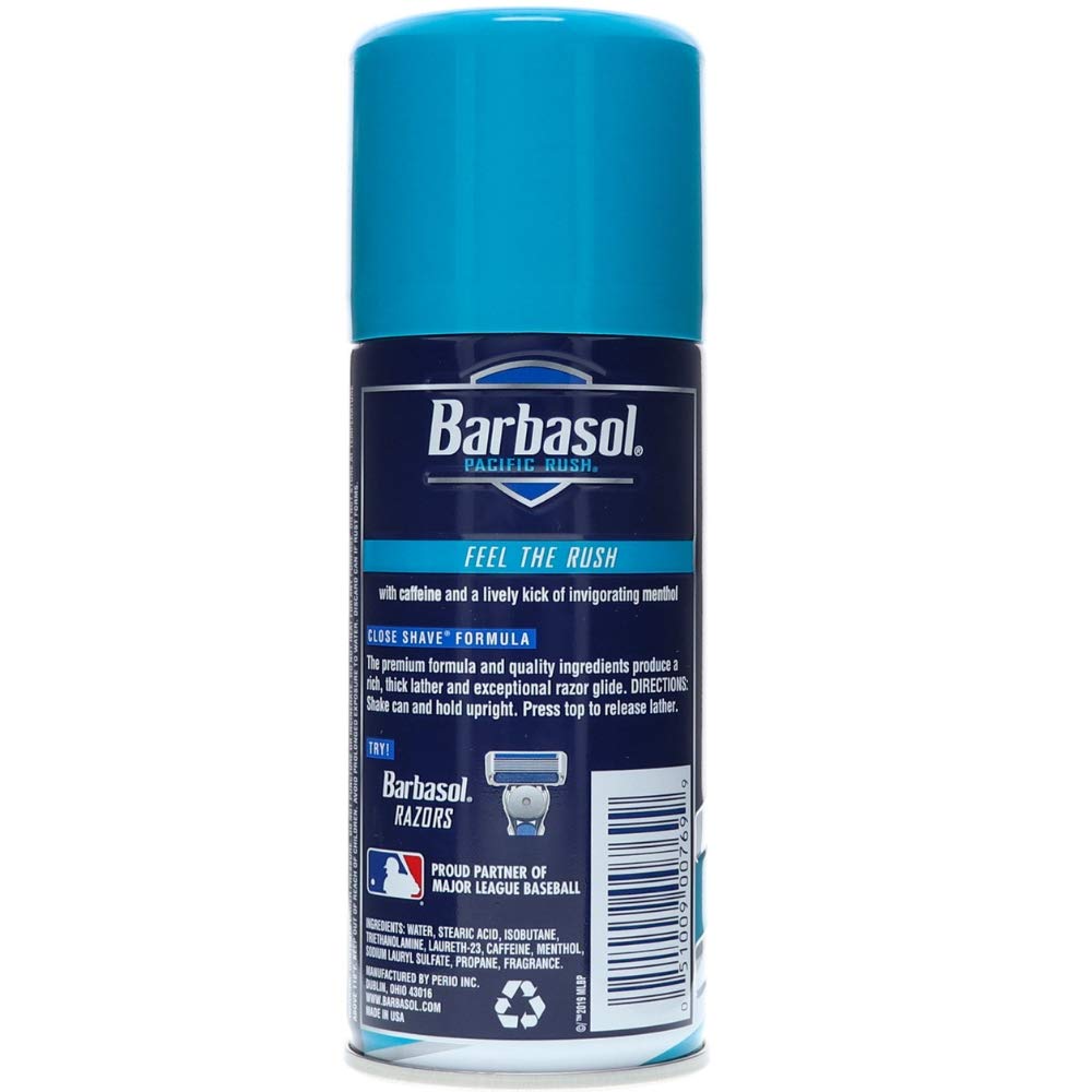 Barbasol Pacific Rush with Caffeine and Menthol Thick & Rich Shaving Cream 7 oz Beauty and Personal Care Barbasol