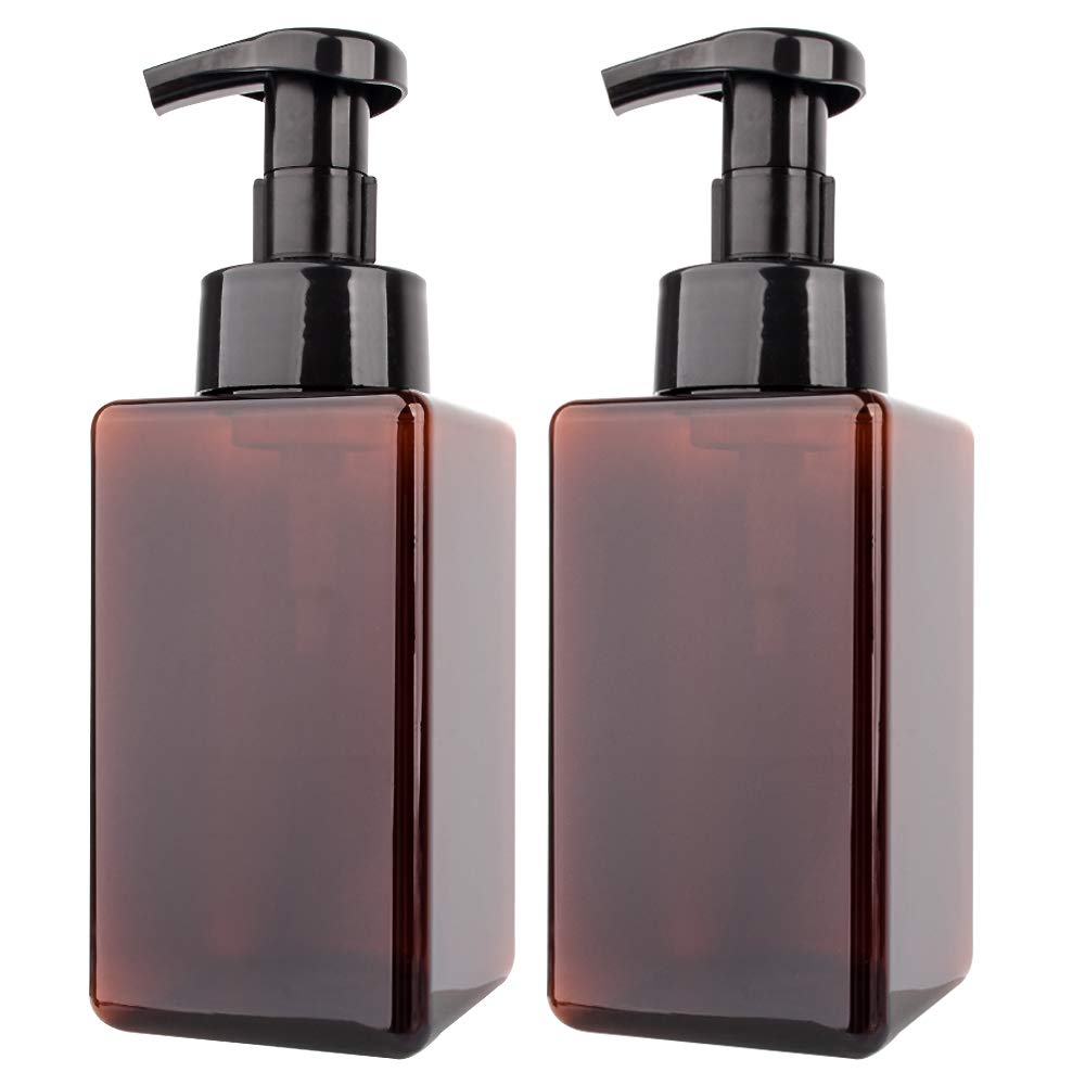 2 Pack Foaming Soap Dispenser 15oz Refillable Foam Liquid Hand Soap Empty Plastic Pump Bottle Container for Bathroom Vanities, Kitchen Sink, Hospital Beauty & Personal Care rejomiik