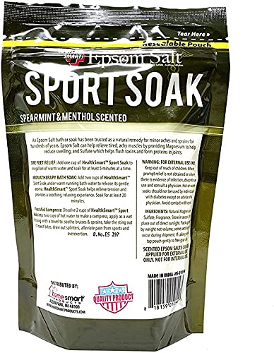 Natural Epsom Salt (Spearmint & Menthol Sports Soak) Beauty and Personal Care Health Smart