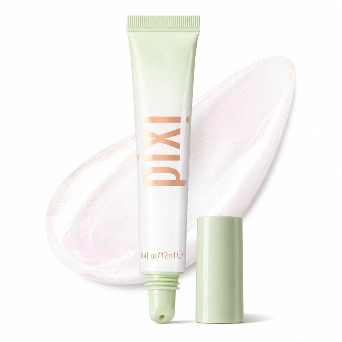 Pixi Beauty Color Changing Lip Gloss | pH Reactive Tinted Lipgloss in Snow Pearl | Hydrating Lip Balm for Dry Chapped Lips with Rosehip Oil & Shea