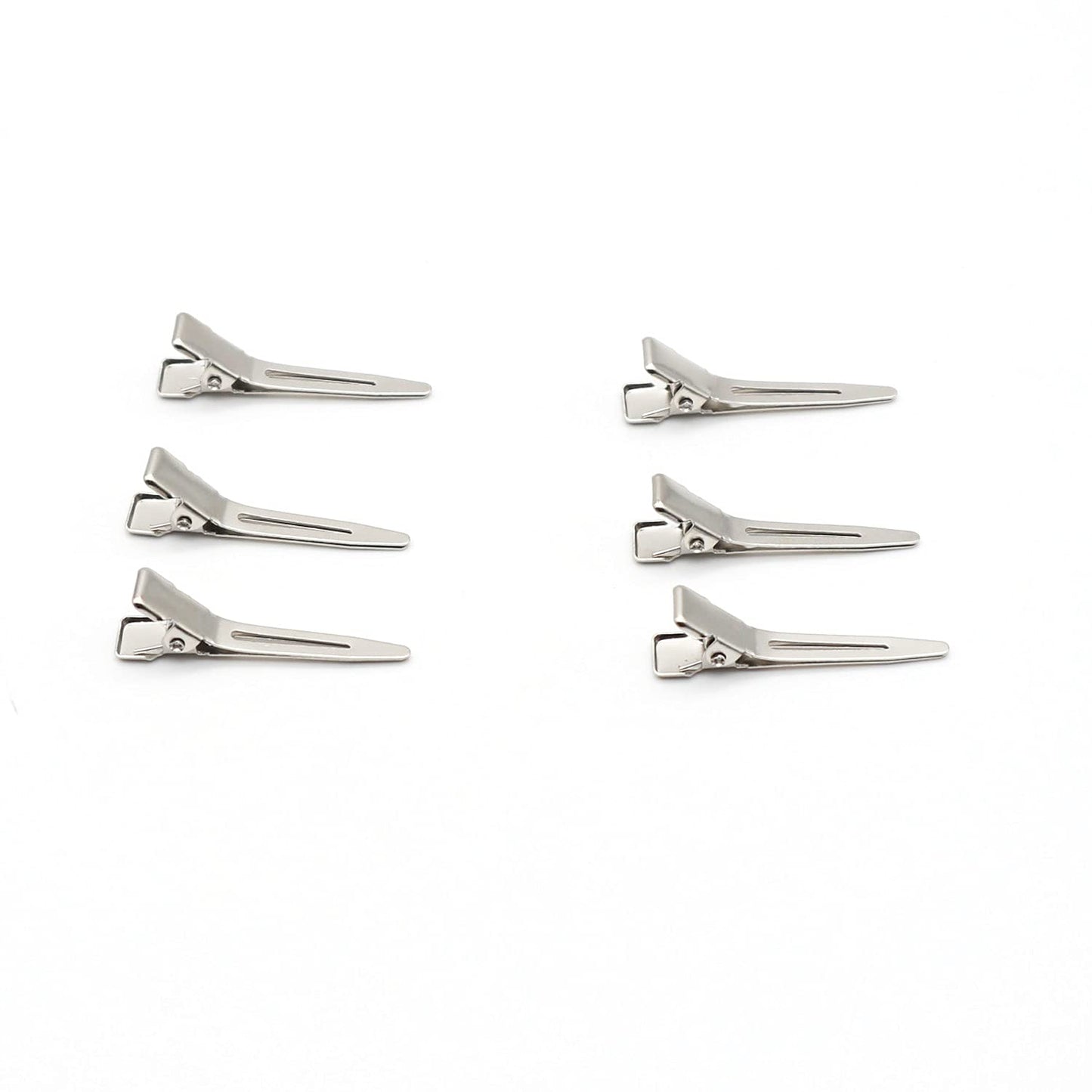 100pcs 4.5cm Single Prong Curl Clips - Silver Metal Alligator Hair Pins for Hair Extension Beauty & Personal Care Aqueens