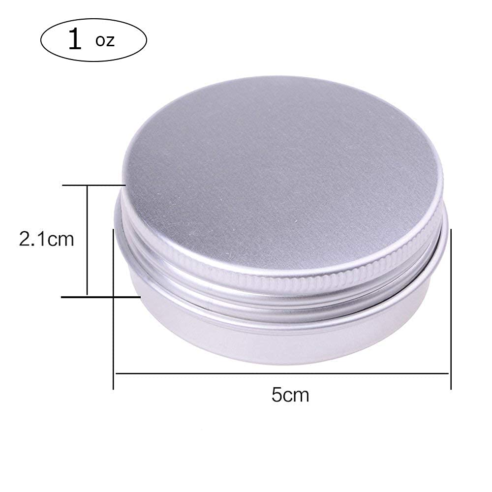 30 ml?1 oz?24 Pack Silver Aluminum Round Lip Balm Tin Storage Jar Containers with Screw Cap for Lip Balm, Cosmetic, Candles Beauty & Personal Care Marsheepy